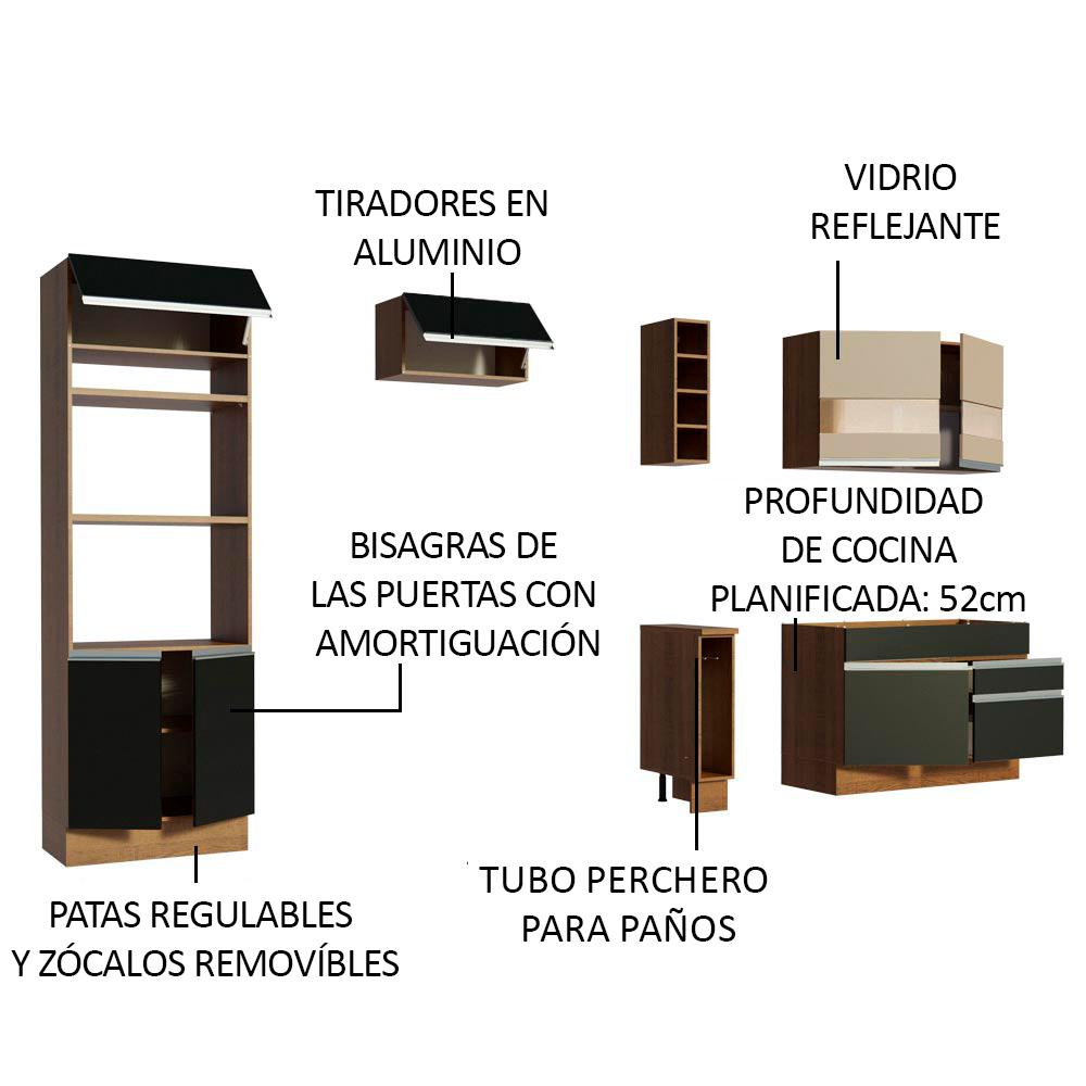 Foto 5 pulgar | Cocina Integral Completa Modular Madesa Glamy 270cm Mc
