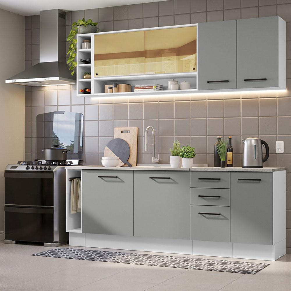 Foto 3 pulgar | Cocina Integral Completa Modular Madesa Thêmis 220cm Bg