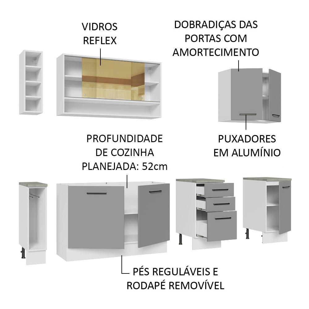 Foto 5 pulgar | Cocina Integral Completa Modular Madesa Thêmis 220cm Bg