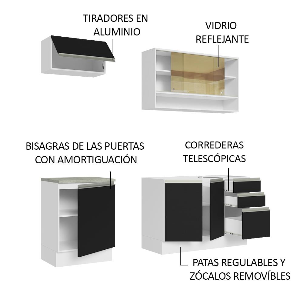 Foto 5 pulgar | Cocina Integral Completa Modular Madesa Glamy 180cm Bn 08