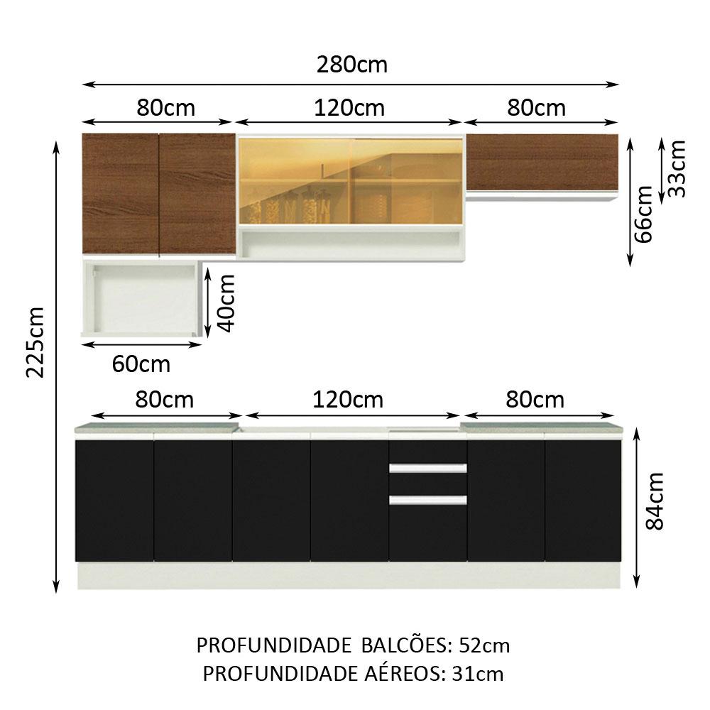Foto 4 pulgar | Cocina Integral Completa Modular Madesa Genova 280cm Bnm 04