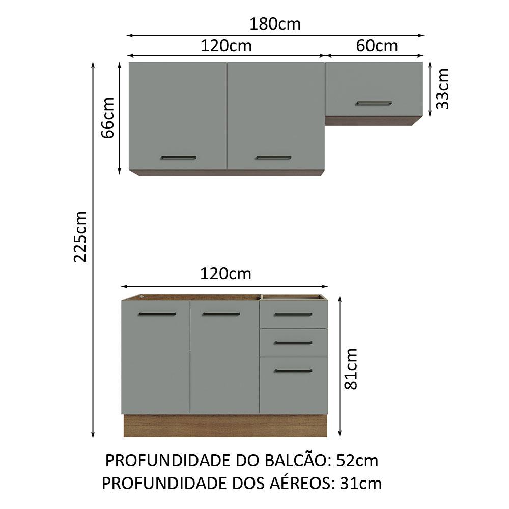 Foto 4 pulgar | Cocina Integral Completa Modular Madesa Agata 180cm Mg 09