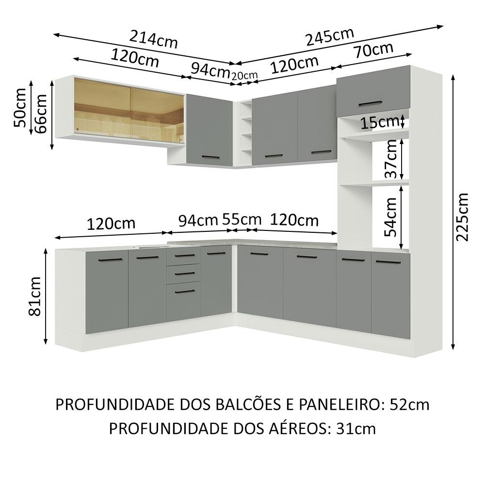 Foto 4 pulgar | Cocina Integral Completa Modular Madesa Agata 459cm Bg 01