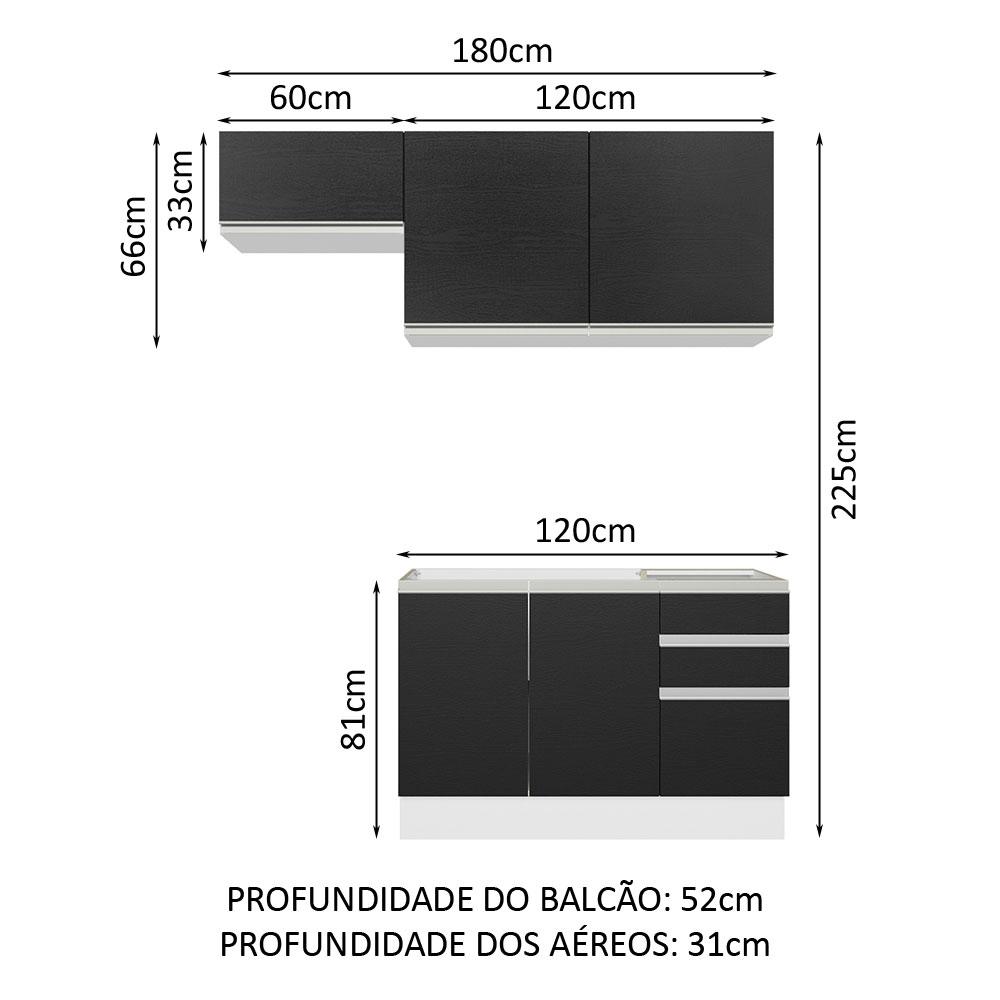Foto 4 pulgar | Cocina Integral Completa Modular Madesa Glamy 180cm Bn 09