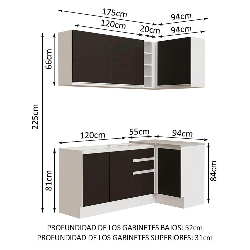 Foto 4 pulgar | Cocina Integral Completa Modular Madesa Glamy 269cm Bn 01