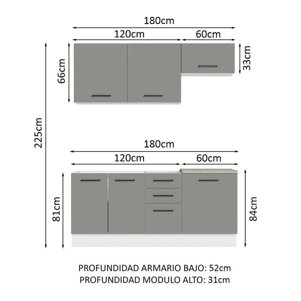 Foto 3 | Cocina Integral Completa Modular Madesa Agata 180cm Bg