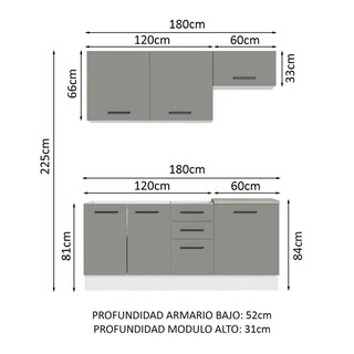 Foto 3 | Cocina Integral Completa Modular Madesa Agata 180cm Bg