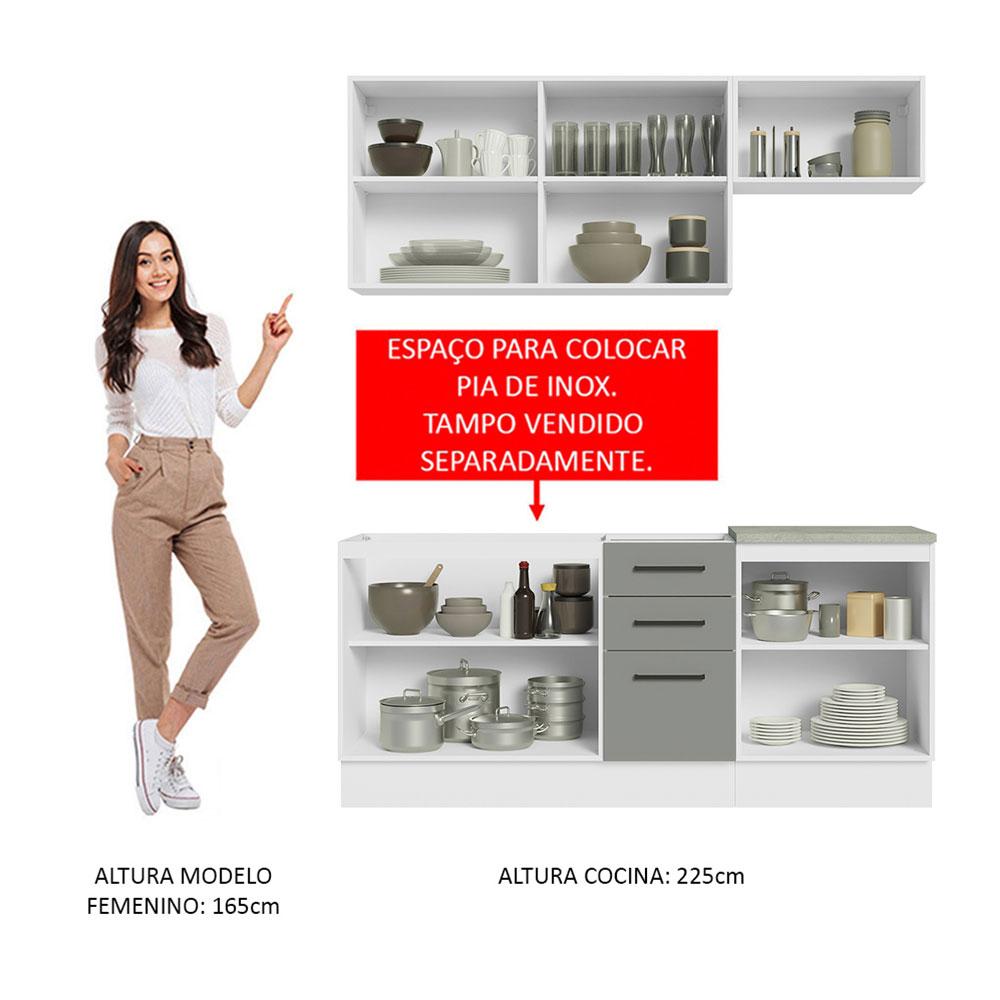Foto 6 pulgar | Cocina Integral Completa Modular Madesa Agata 180cm Bg