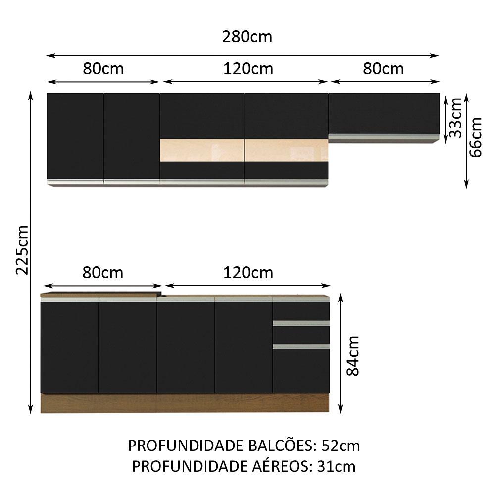 Foto 4 pulgar | Cocina Integral Completa Modular Madesa Marcela 280cm Mn 04