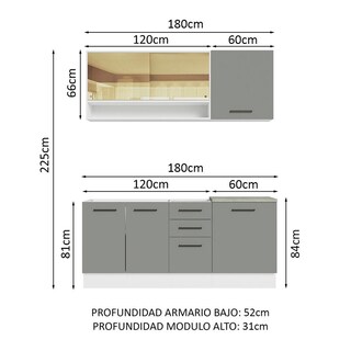 Foto 3 | Cocina Integral Completa Modular Madesa Agata 180cm Bg 02