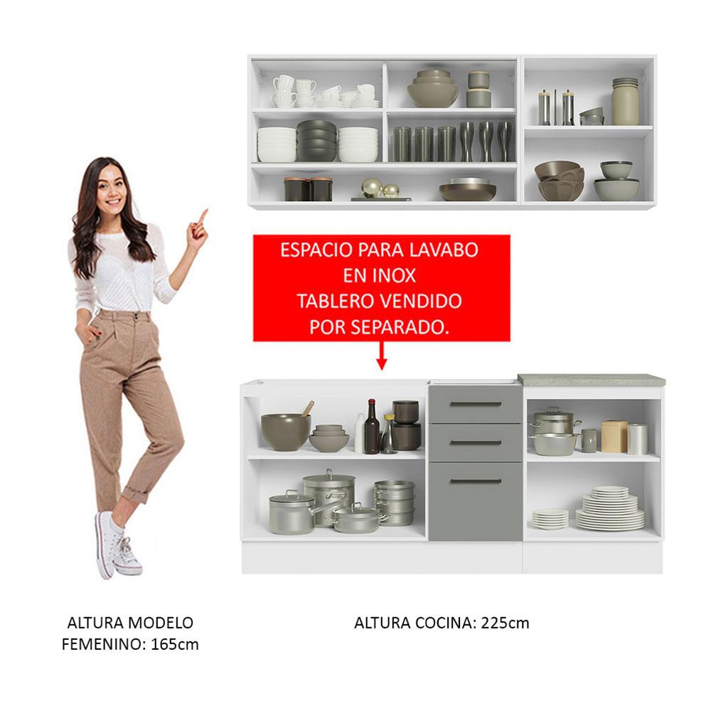 Foto 6 pulgar | Cocina Integral Completa Modular Madesa Agata 180cm Bg 02