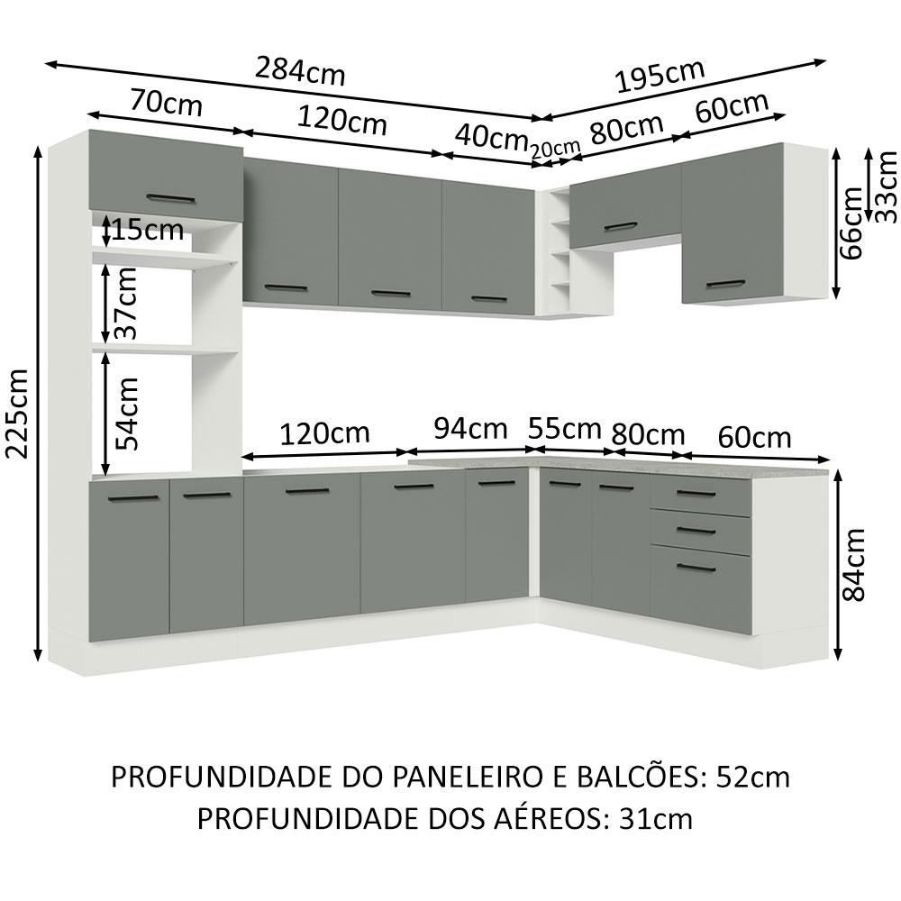 Foto 4 pulgar | Cocina Integral Completa Modular Madesa Agata 479cm Bg 01
