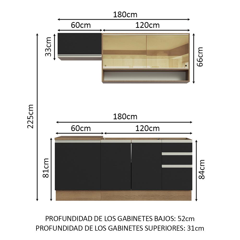 Foto 4 pulgar | Cocina Integral Completa Modular Madesa Glamy 180cm Mn 08