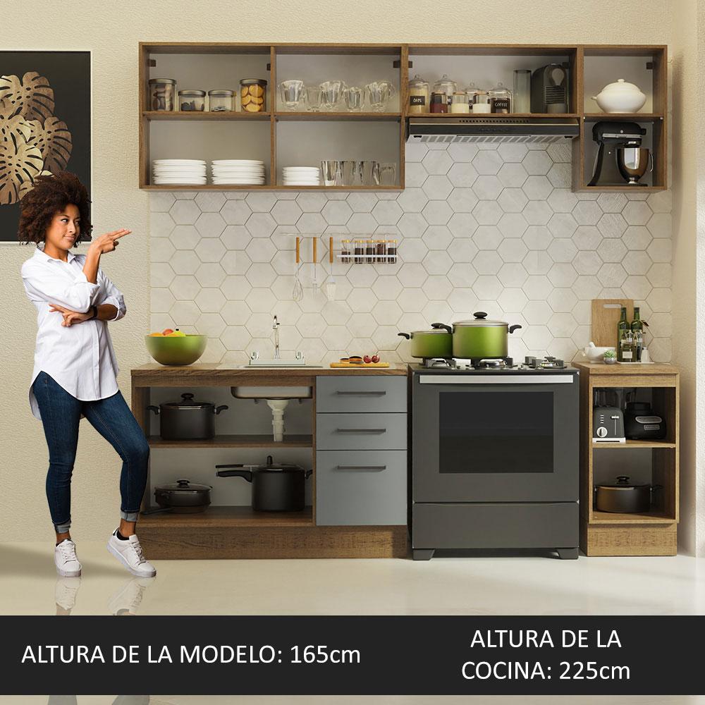 Foto 5 | Cocina Integral Con Acessorios 240 X 60cm Agata Marrón/gris
