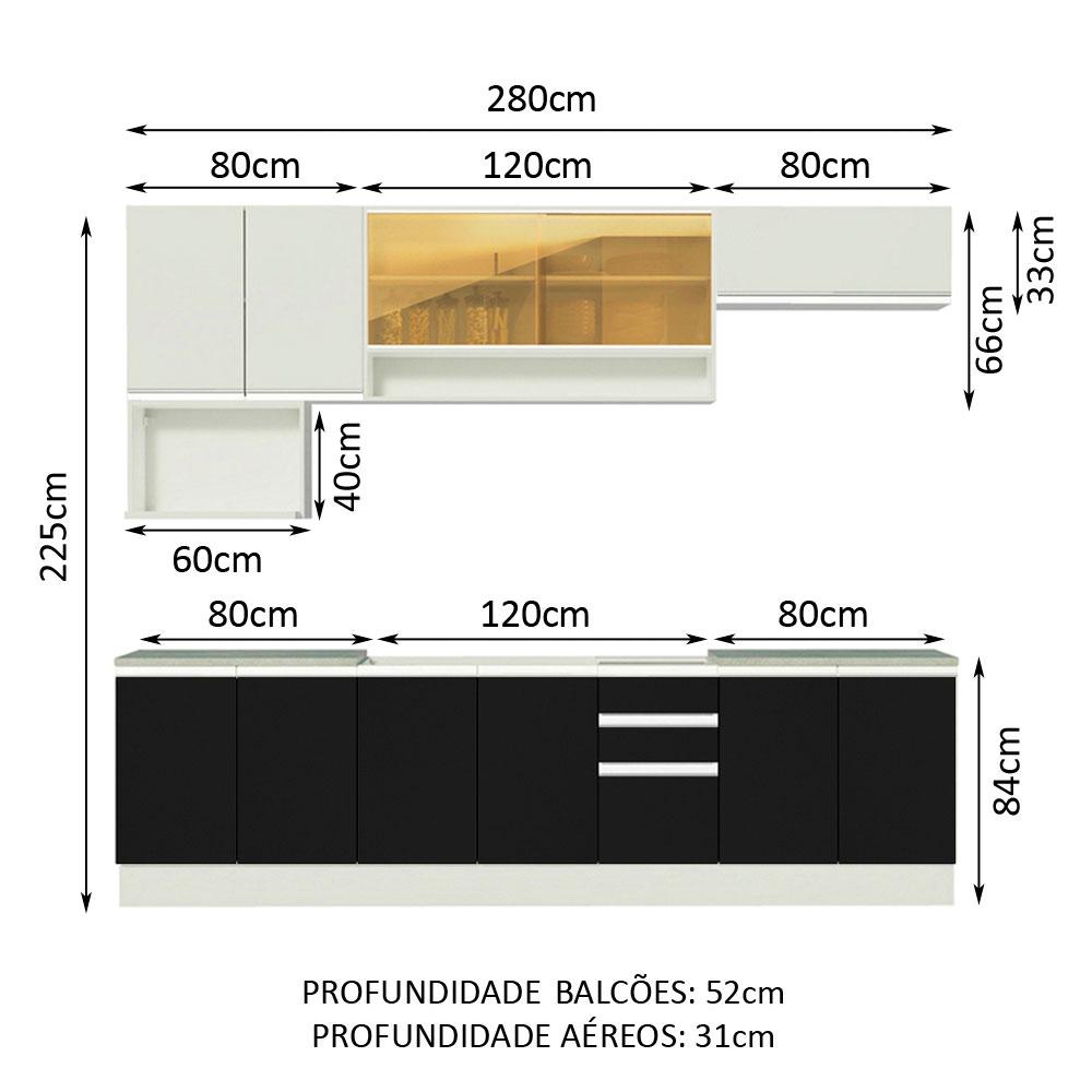 Foto 4 pulgar | Cocina Integral Completa Modular Madesa Genova 280cm Bn 04