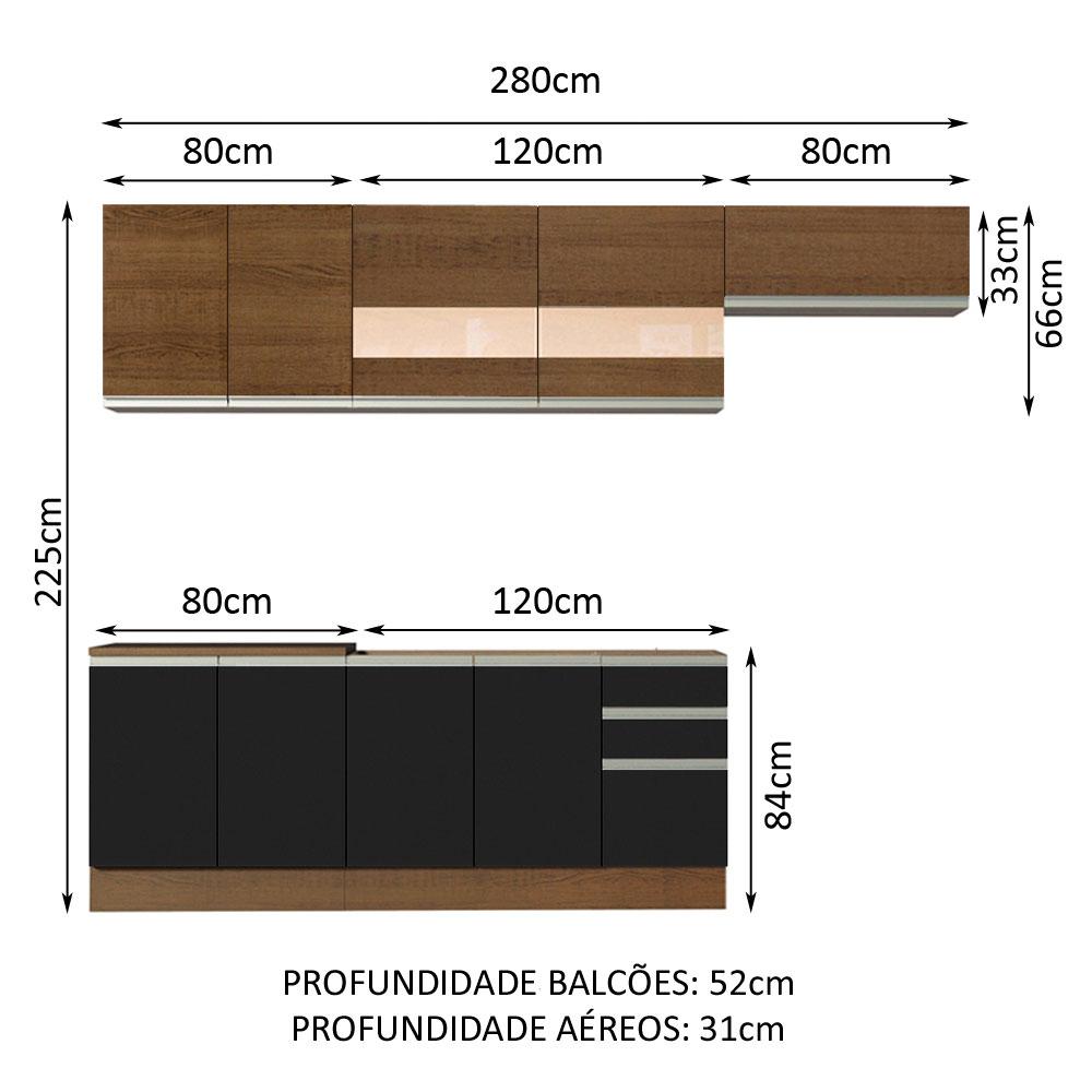 Foto 4 pulgar | Cocina Integral Completa Modular Madesa Marcela 280cm Mn 03