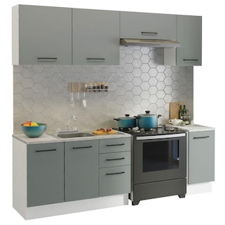 Foto 1 | Cocina Integral Con Acessorios 240 X 60cm Agata Blanco/gris