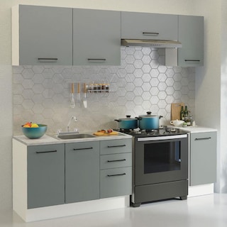 Foto 2 | Cocina Integral Con Acessorios 240 X 60cm Agata Blanco/gris