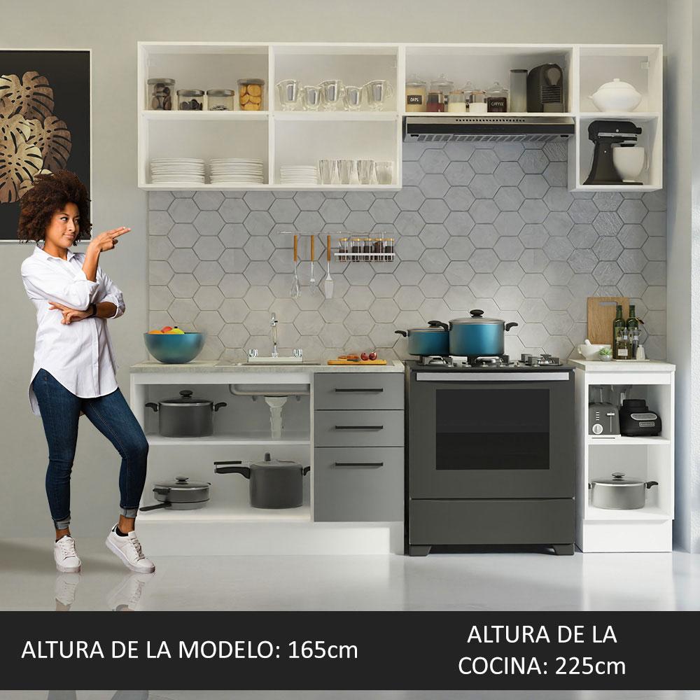 Foto 5 pulgar | Cocina Integral Con Acessorios 240 X 60cm Agata Blanco/gris