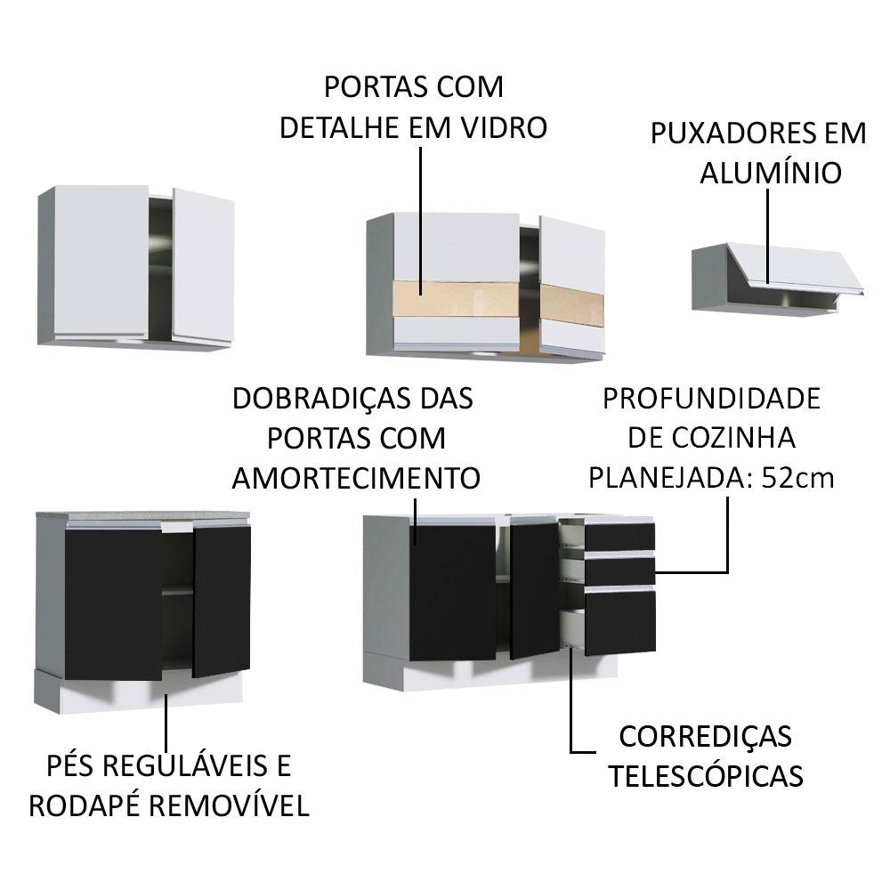 Foto 5 pulgar | Cocina Integral Completa Modular Madesa Marcela 280cm Bn 03