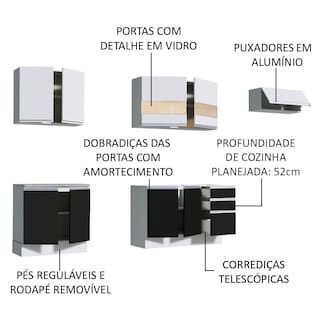 Foto 4 | Cocina Integral Completa Modular Madesa Marcela 280cm Bn 03