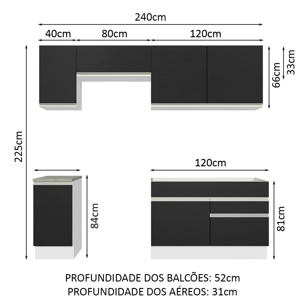Foto 4 pulgar | Cocina Integral Completa Modular Madesa Glamy 240cm
