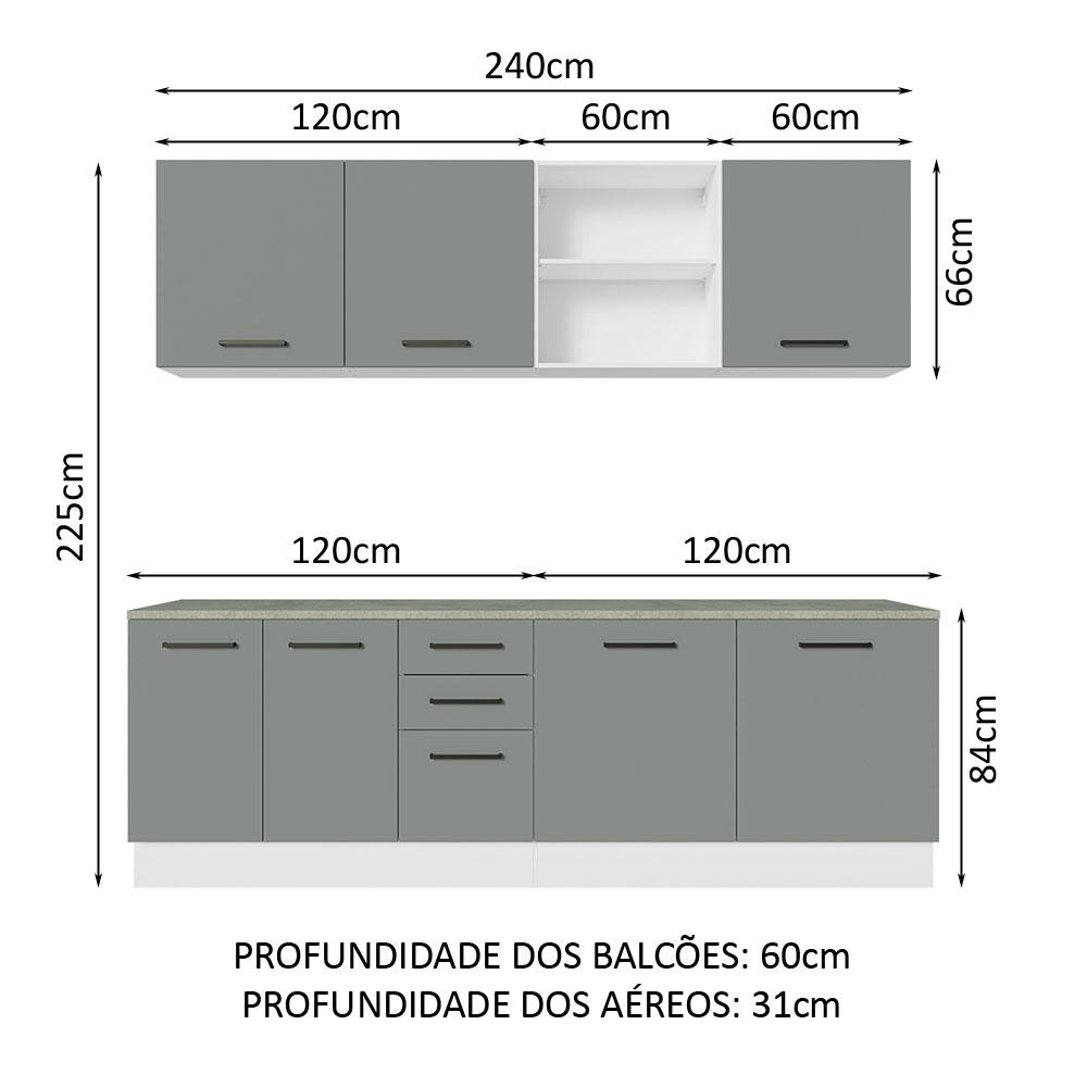 Foto 4 pulgar | Cocina Integral Completa Modular Madesa Agata 240cm Mg 02