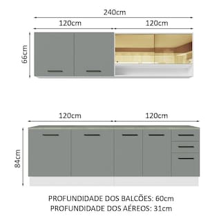 Foto 3 | Cocina Integral Completa Modular Madesa Agata 240cm Bg 01
