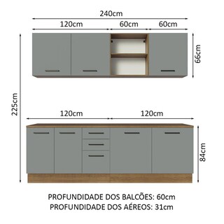 Foto 3 | Cocina Integral Completa Modular Madesa Agata 240cm Mg 02