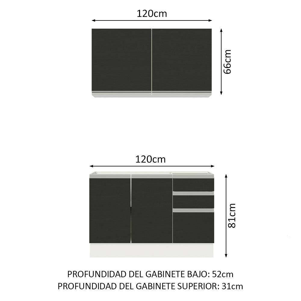 Foto 4 pulgar | Cocina Integral Completa Modular Madesa Glamy 120cm Bn 03