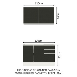 Foto 3 | Cocina Integral Completa Modular Madesa Glamy 120cm Bn 03