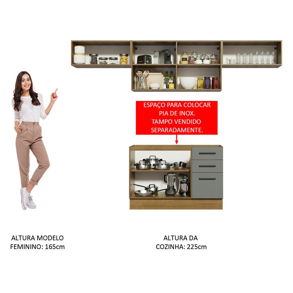 Foto 6 pulgar | Cocina Integral Completa Modular Madesa Agata 280cm Mg 02
