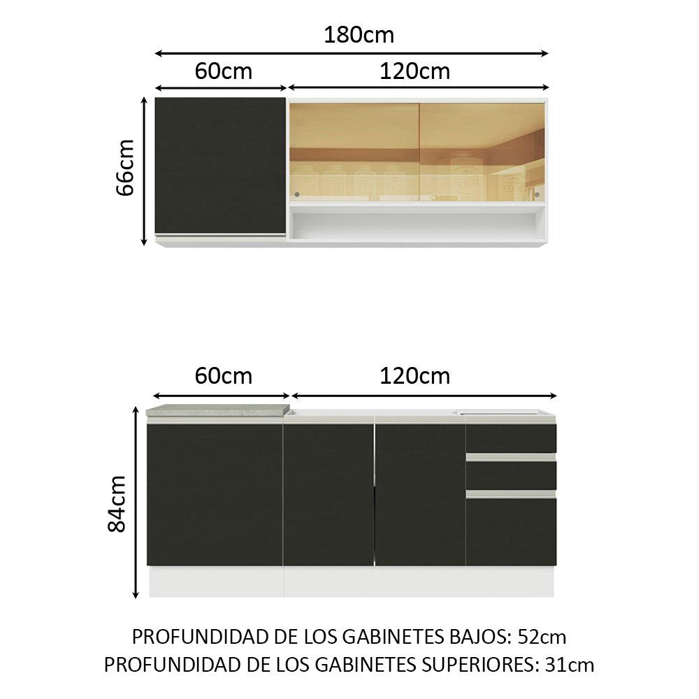 Foto 4 pulgar | Cocina Integral Completa Modular Madesa Glamy 180cm Mn 06