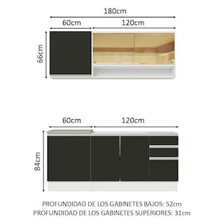 Foto 3 | Cocina Integral Completa Modular Madesa Glamy 180cm Mn 06
