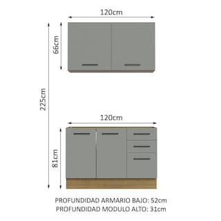Foto 3 | Cocina Integral Completa Modular Madesa Agata 120cm Mg 01