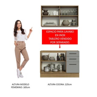 Foto 5 | Cocina Integral Completa Modular Madesa Agata 120cm Mg 01