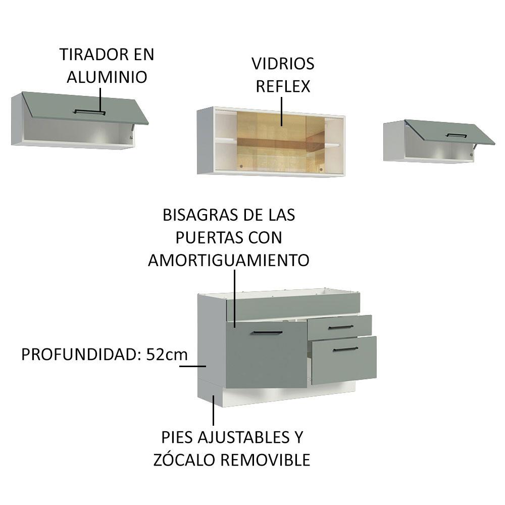 Foto 5 pulgar | Cocina Integral Completa Modular Madesa Agata 280cm Bg 01