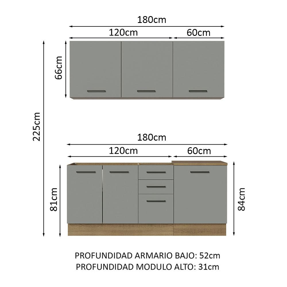 Foto 4 pulgar | Cocina Integral Completa Modular Madesa Agata 180cm Mg 01