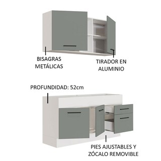 Foto 4 | Cocina Integral Completa Modular Madesa Agata 150cm Bg 02