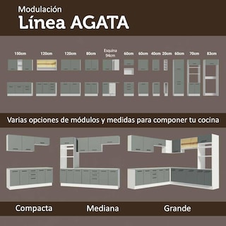 Foto 8 | Cocina Integral Completa Modular Madesa Agata 150cm Bg 02