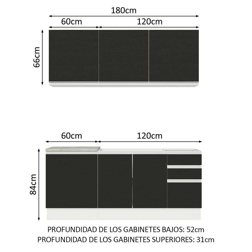 Foto 4 pulgar | Cocina Integral Completa Modular Madesa Glamy 180cm Bn 05