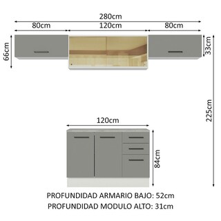 Foto 3 | Cocina Integral Completa Modular Madesa Agata 280cm Bg 04