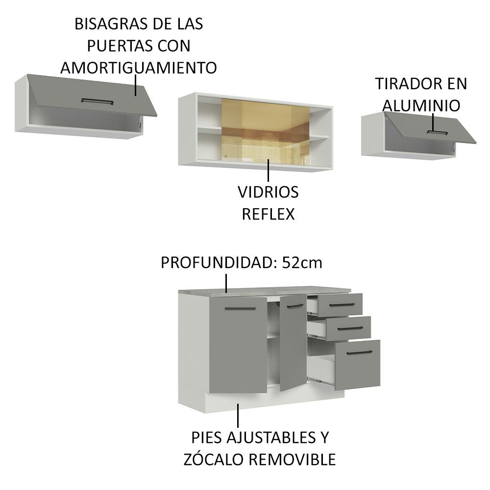 Foto 5 pulgar | Cocina Integral Completa Modular Madesa Agata 280cm Bg 04