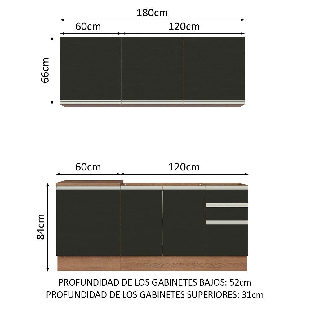 Foto 4 pulgar | Cocina Integral Completa Modular Madesa Glamy 180cm Mn 05