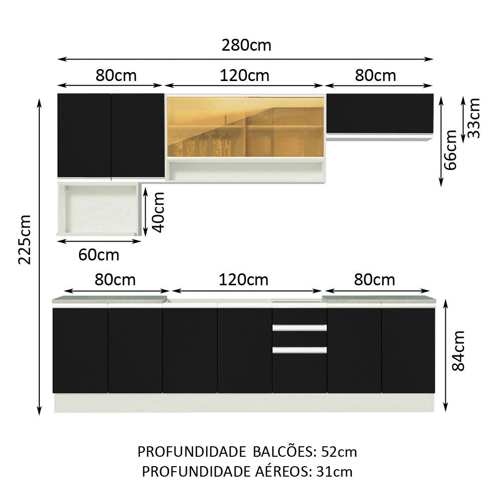 Foto 4 pulgar | Cocina Integral Completa Modular Madesa Genova 280cm Bn 05