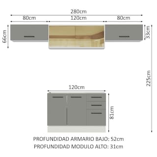 Foto 3 | Cocina Integral Completa Modular Madesa Agata 280cm Bg 03