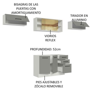 Foto 4 | Cocina Integral Completa Modular Madesa Agata 280cm Bg 03