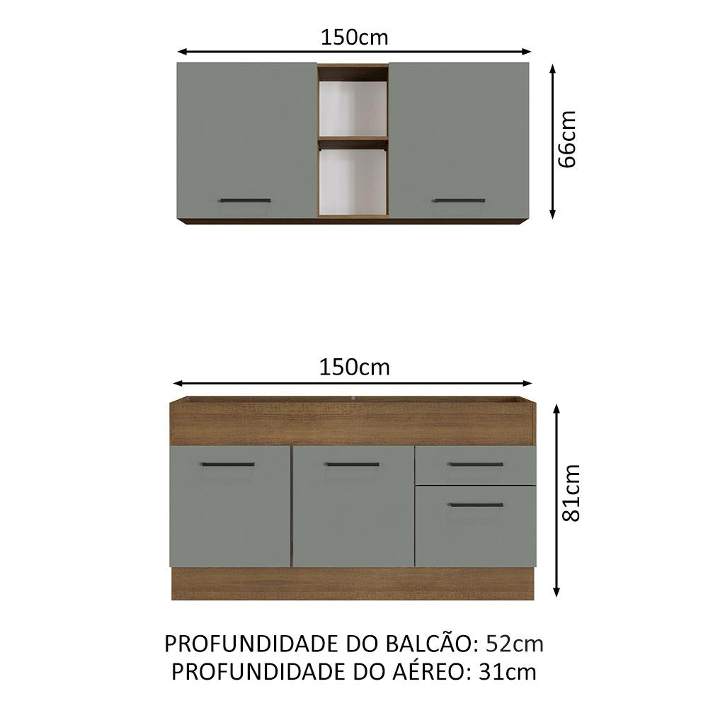 Foto 4 pulgar | Cocina Integral Completa Modular Madesa Agata 150cm Mg 02