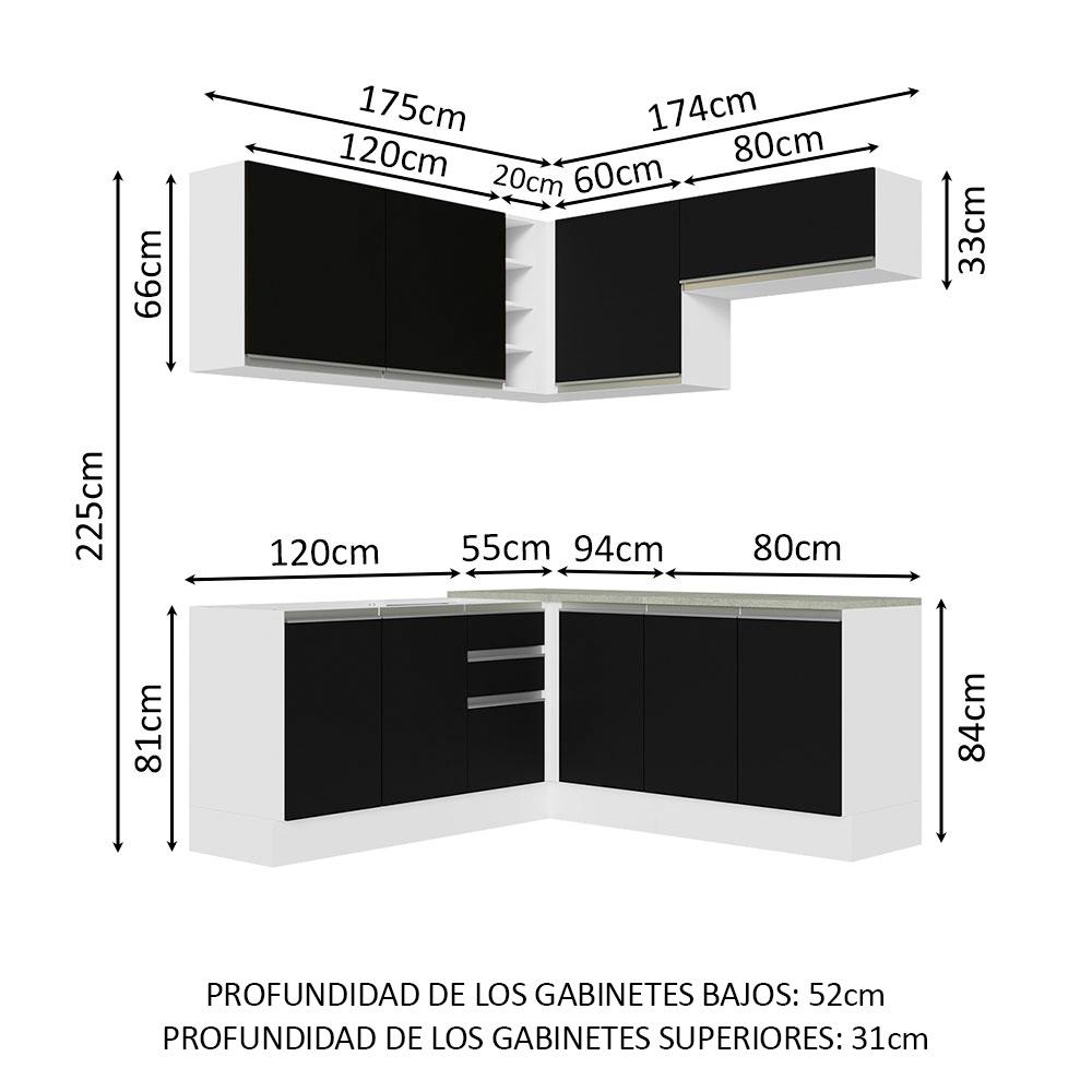 Foto 4 pulgar | Cocina Integral Completa Modular Madesa Glamy 349cm Bn 03