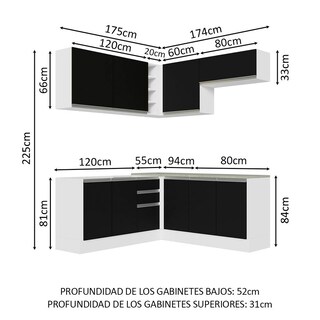 Foto 3 | Cocina Integral Completa Modular Madesa Glamy 349cm Bn 03
